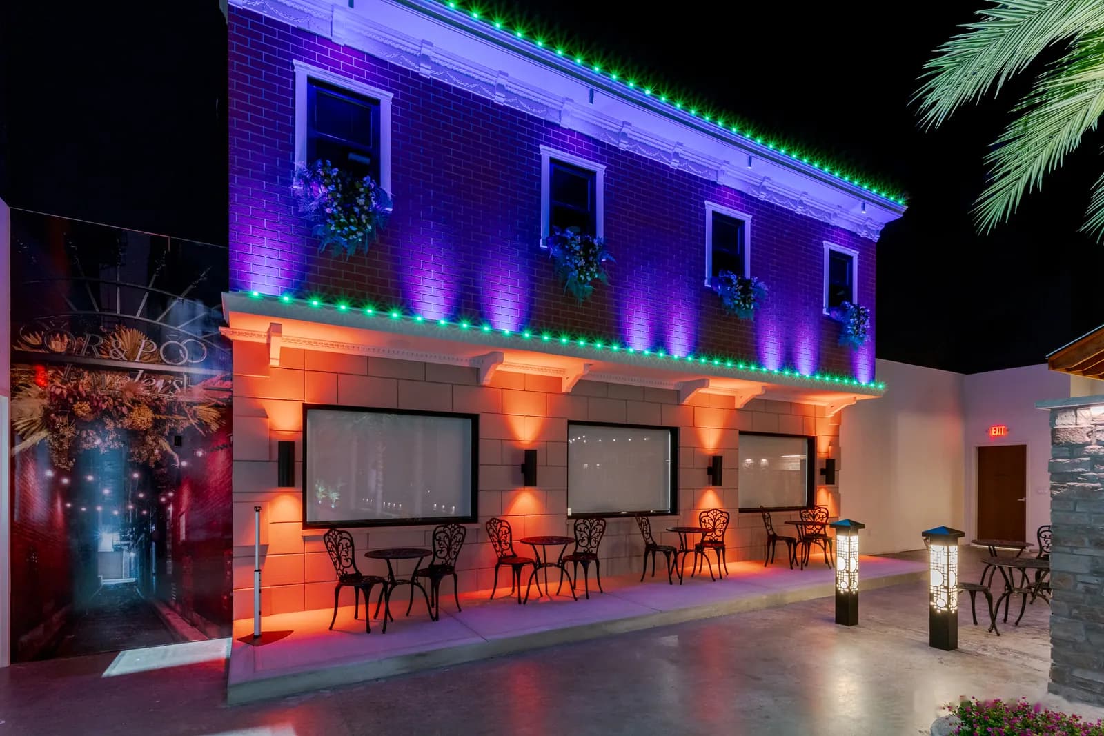 Café Patio — Multicolor Event — Haven Lighting Showroom